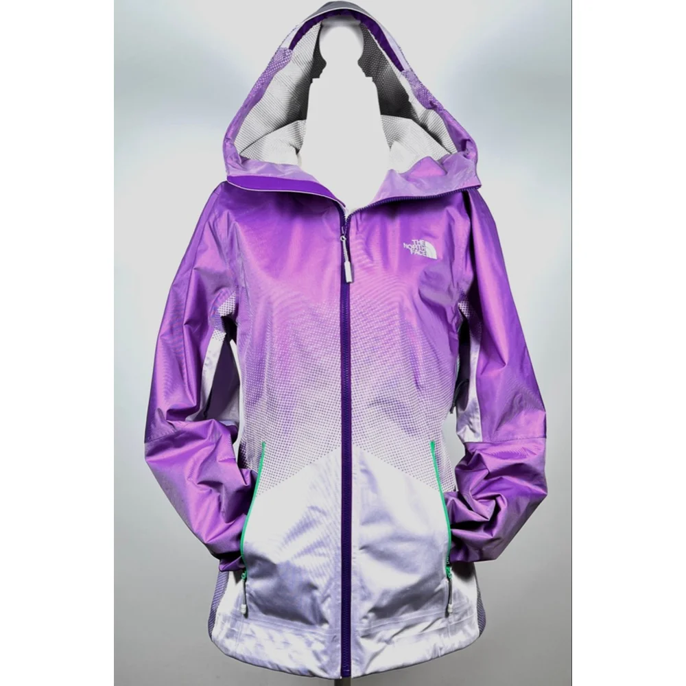 The North Face Womsns Jacket Purple White Gradient HyVent 2.5L Jacket S/P - Picture 3 of 11